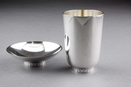 Georg Jensen Sterling Silver Dish and Cup - Sigvard Bernadotte